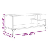 vidaXL TV Cabinet 102x40x41 cm Engineered Wood and Powder-Coated Steel Black