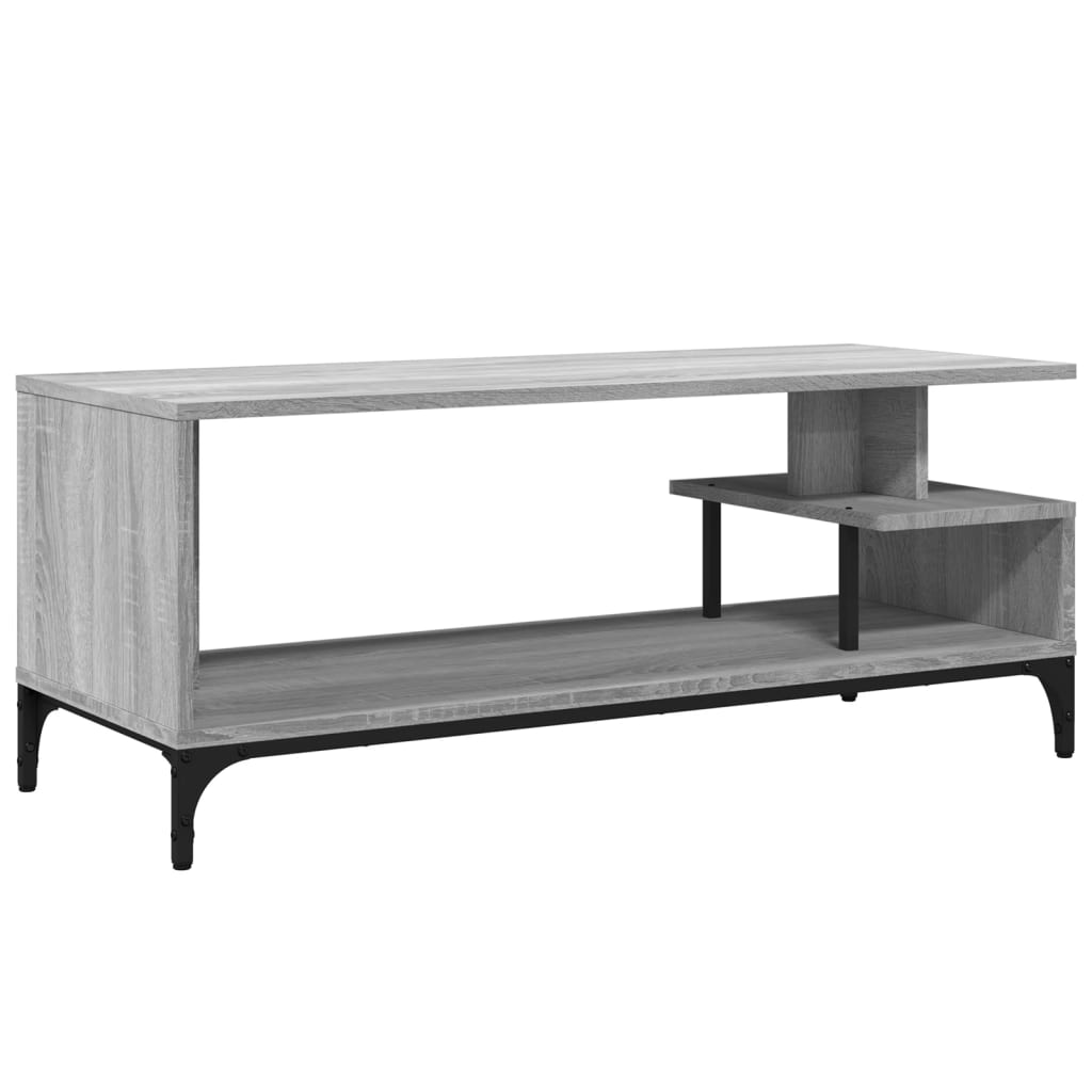 vidaXL TV Cabinet 102x40x41 cm Engineered Wood and Powder-Coated Steel Black