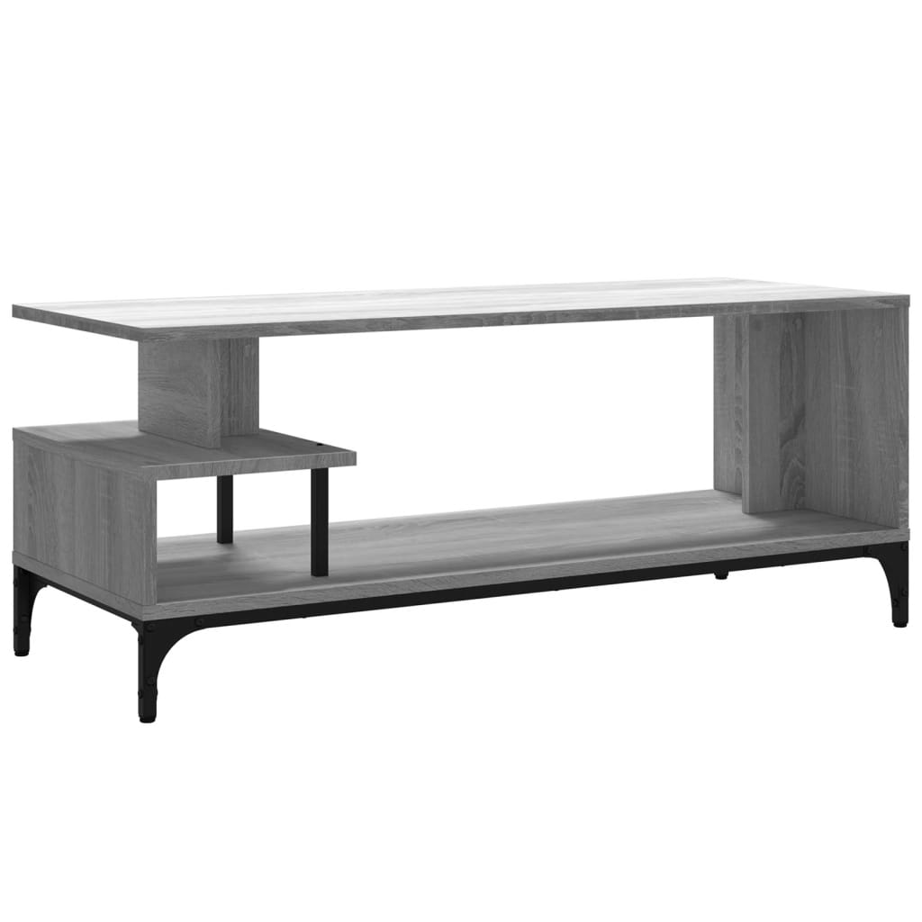 vidaXL TV Cabinet 102x40x41 cm Engineered Wood and Powder-Coated Steel Black