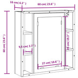vidaXL Badkamerspiegelkast 60x16x60 cm bewerkt hout zwart