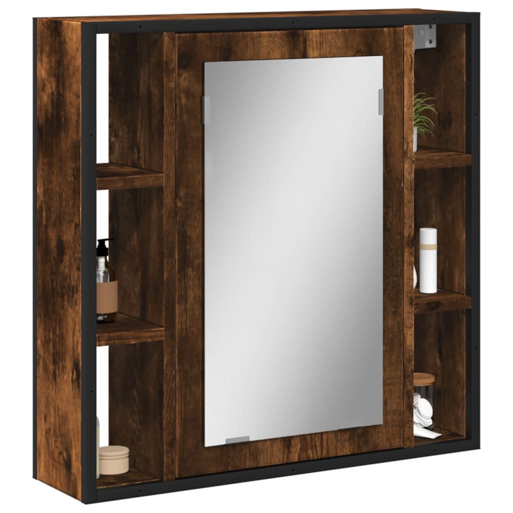 vidaXL Badkamerspiegelkast 60x16x60 cm bewerkt hout zwart