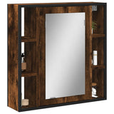 vidaXL Badkamerspiegelkast 60x16x60 cm bewerkt hout zwart