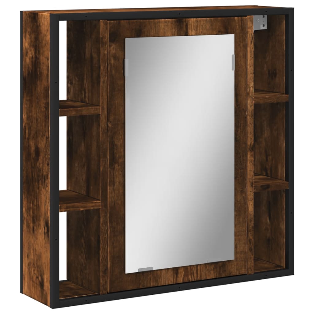 vidaXL Badkamerspiegelkast 60x16x60 cm bewerkt hout zwart