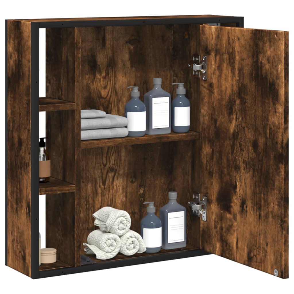 vidaXL Badkamerspiegelkast 60x16x60 cm bewerkt hout zwart