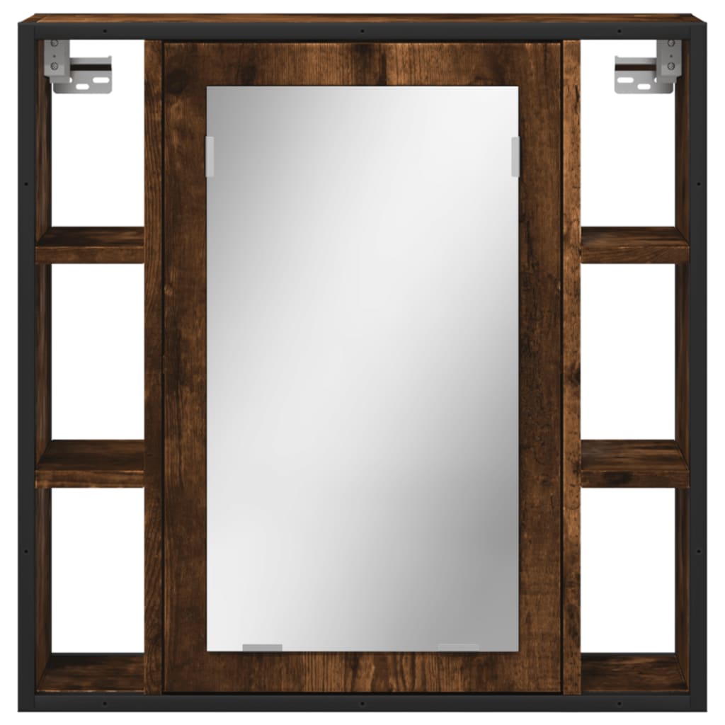 vidaXL Badkamerspiegelkast 60x16x60 cm bewerkt hout zwart