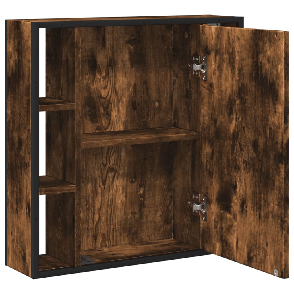 vidaXL Badkamerspiegelkast 60x16x60 cm bewerkt hout zwart