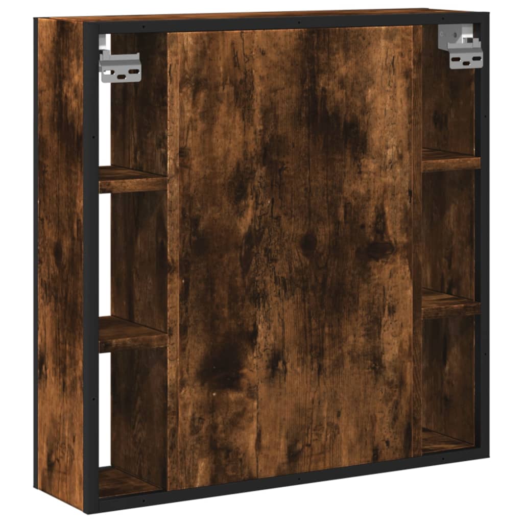 vidaXL Badkamerspiegelkast 60x16x60 cm bewerkt hout zwart