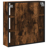 vidaXL Badkamerspiegelkast 60x16x60 cm bewerkt hout zwart