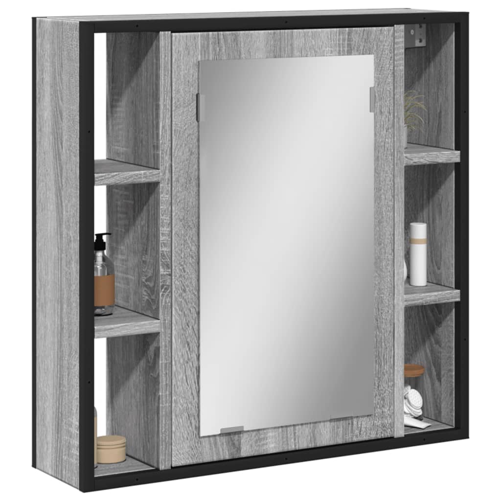 vidaXL Badkamerspiegelkast 60x16x60 cm bewerkt hout zwart