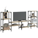 vidaXL Tv-meubel 206,5x28,5x95 cm bewerkt hout zwart