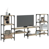 vidaXL Tv-meubel 206,5x28,5x95 cm bewerkt hout zwart