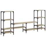 vidaXL Tv-meubel 206,5x28,5x95 cm bewerkt hout zwart