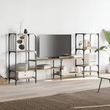 vidaXL Tv-meubel 206,5x28,5x95 cm bewerkt hout zwart