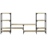 vidaXL Tv-meubel 206,5x28,5x95 cm bewerkt hout zwart