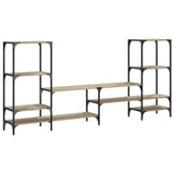vidaXL Tv-meubel 206,5x28,5x95 cm bewerkt hout zwart