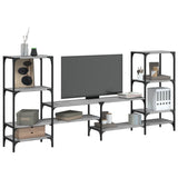 vidaXL Tv-meubel 206,5x28,5x95 cm bewerkt hout zwart