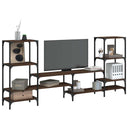 vidaXL Tv-meubel 206,5x28,5x95 cm bewerkt hout zwart