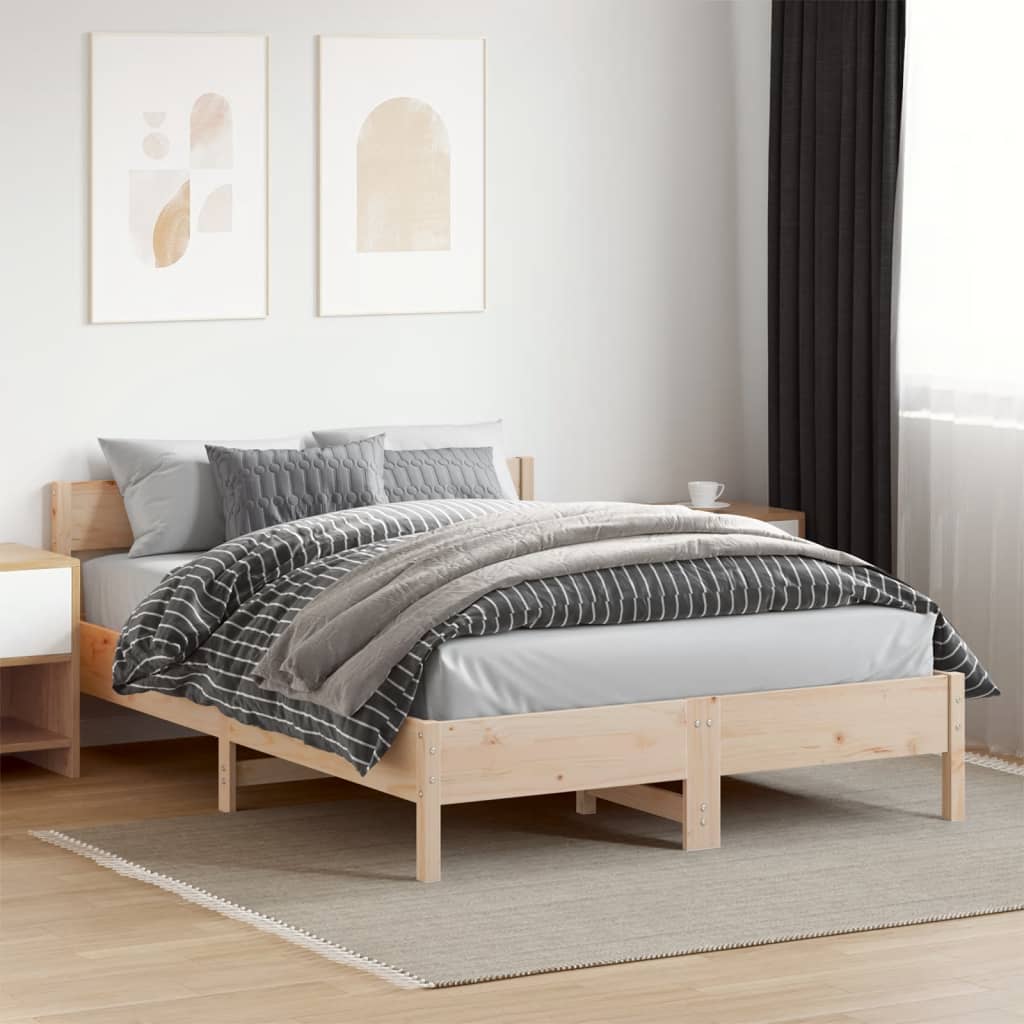 vidaXL Bedframe zonder matras massief grenenhout 200x200 cm