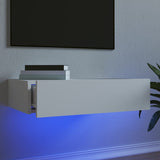 vidaXL TV Cabinet with LED Lights 120x35x15.5 cm White