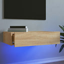 vidaXL TV Cabinet with LED Lights 120x35x15.5 cm White