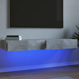 vidaXL TV Cabinet with LED Lights 120x35x15.5 cm White