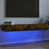 vidaXL TV Cabinet with LED Lights 120x35x15.5 cm White