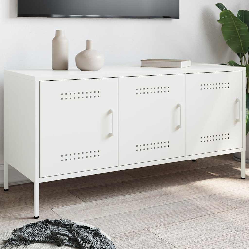 vidaXL Tv-meubel 100,5x39x50,5 cm staal zwart