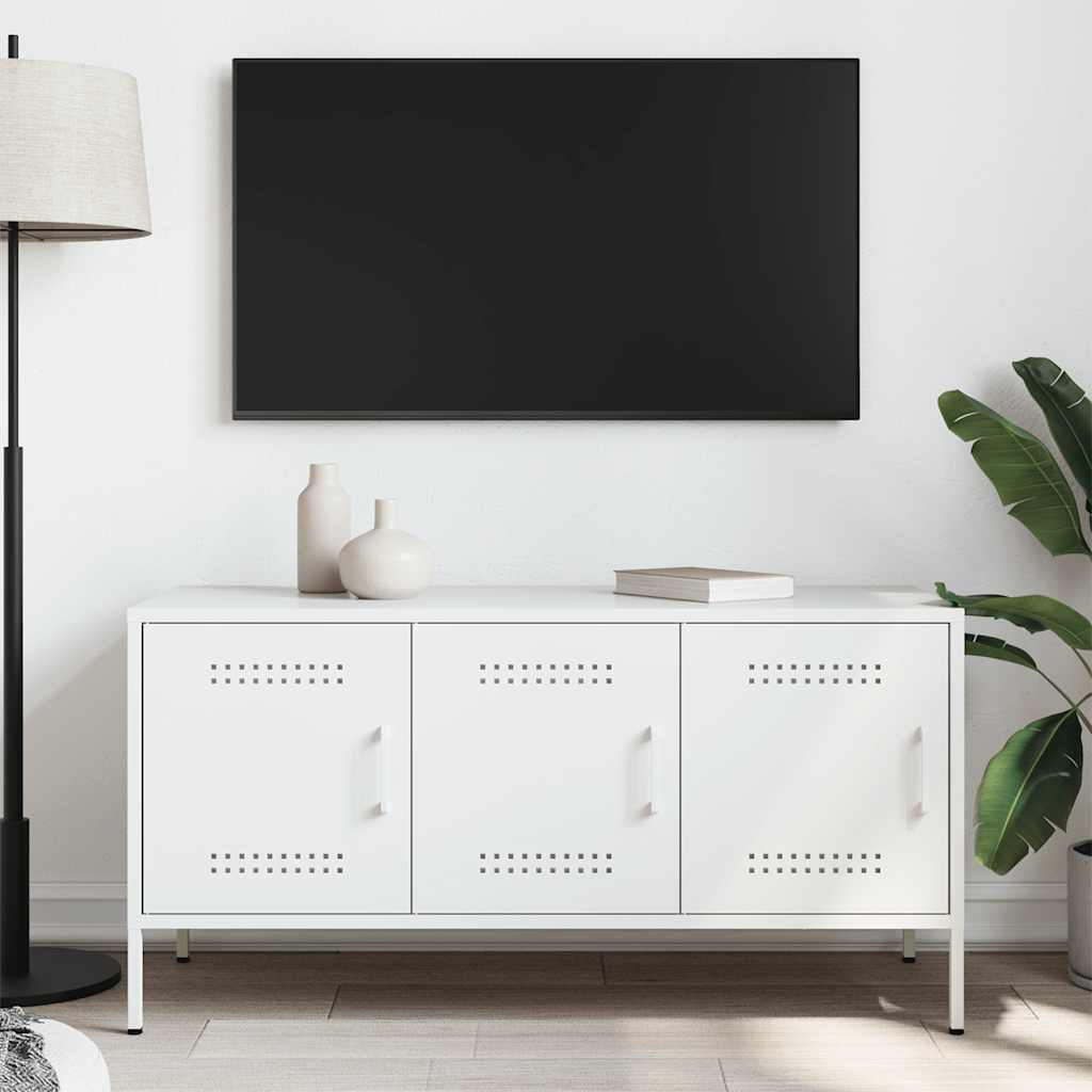 vidaXL Tv-meubel 100,5x39x50,5 cm staal zwart