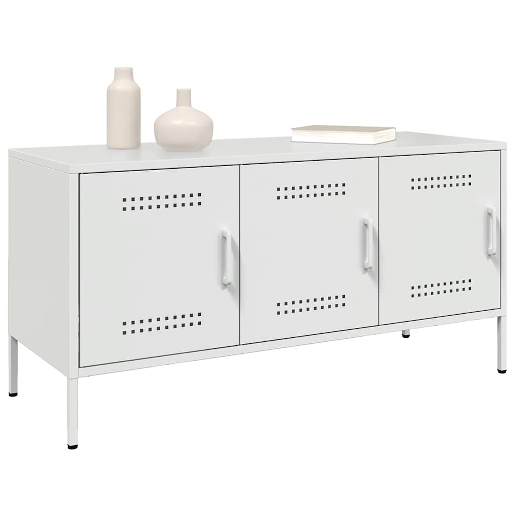 vidaXL Tv-meubel 100,5x39x50,5 cm staal zwart