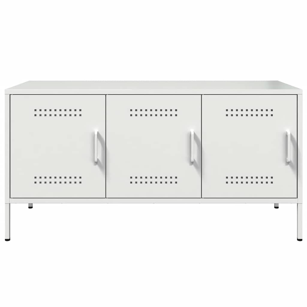vidaXL Tv-meubel 100,5x39x50,5 cm staal zwart