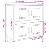 vidaXL Sideboard 68x39x79 cm steel black
