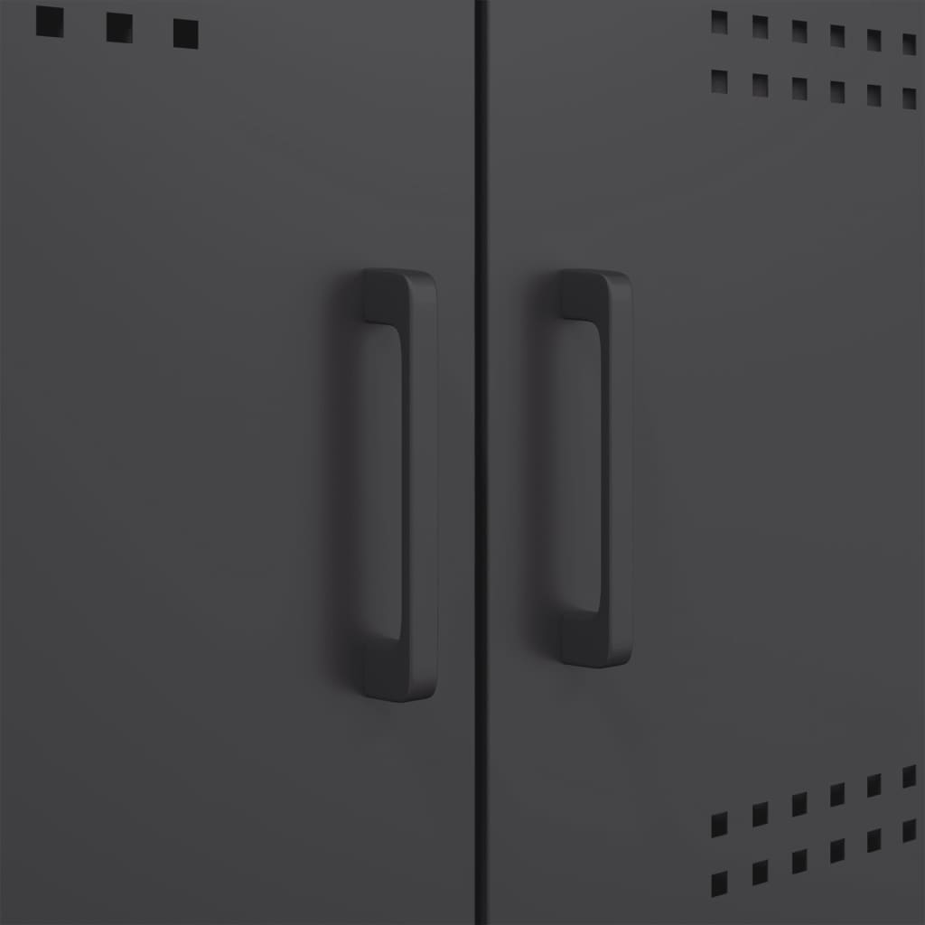 vidaXL Hoge kast 68x39x113 cm staal zwart