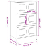 vidaXL Hoge kast 68x39x113 cm staal zwart