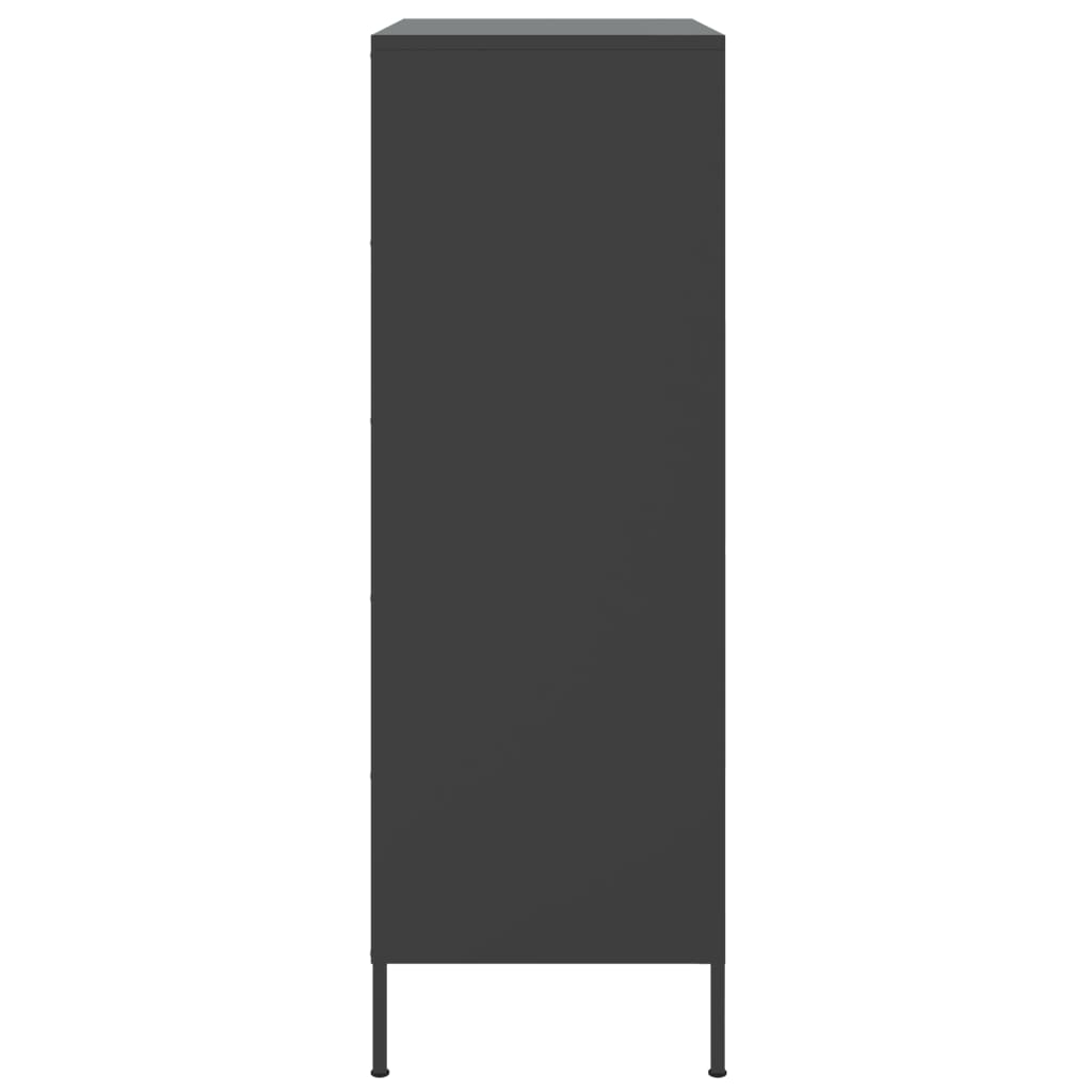 vidaXL Hoge kast 68x39x113 cm staal zwart