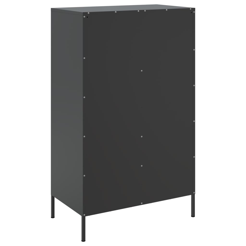 vidaXL Hoge kast 68x39x113 cm staal zwart