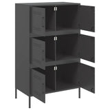 vidaXL Hoge kast 68x39x113 cm staal zwart