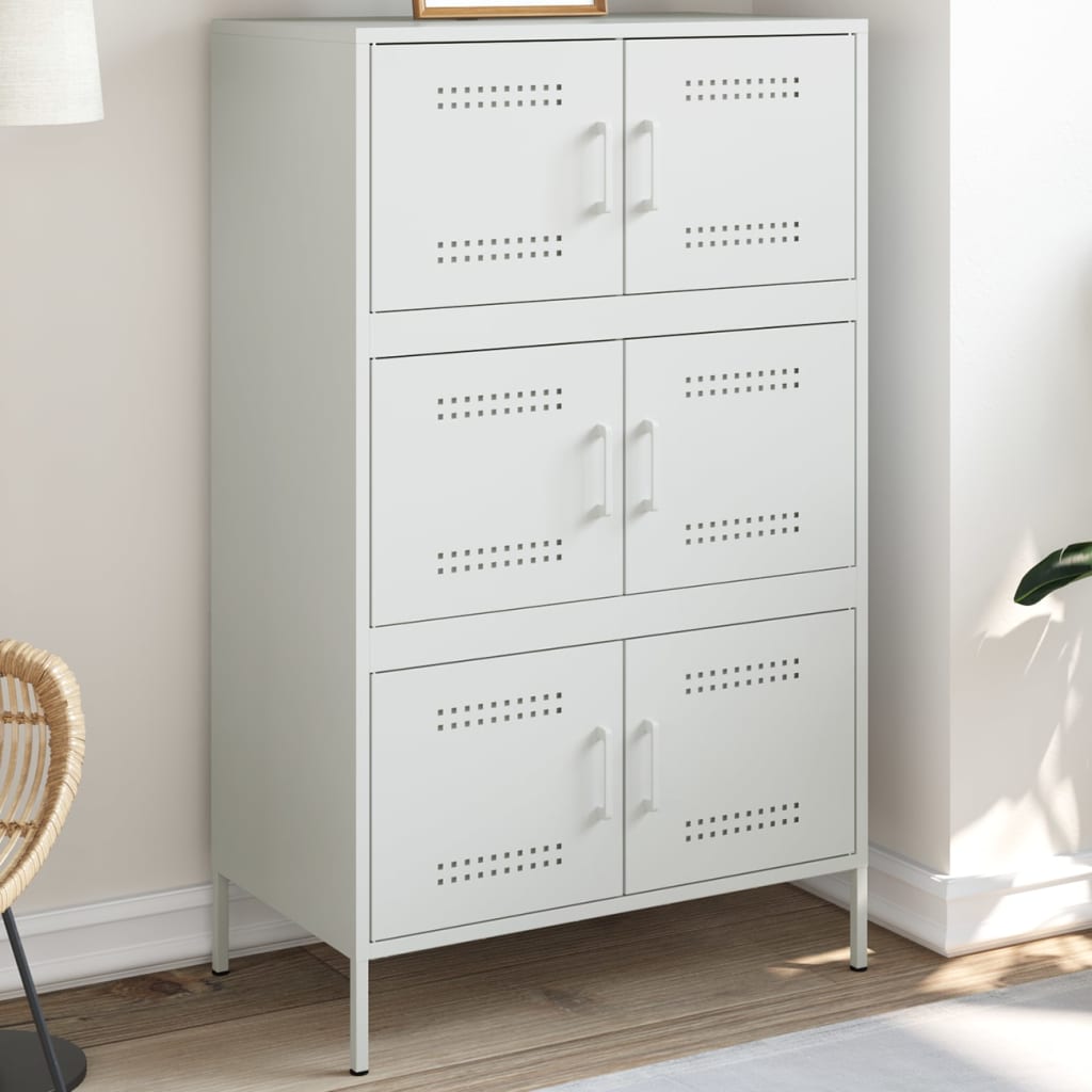 vidaXL Hoge kast 68x39x113 cm staal zwart