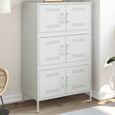 vidaXL Hoge kast 68x39x113 cm staal zwart