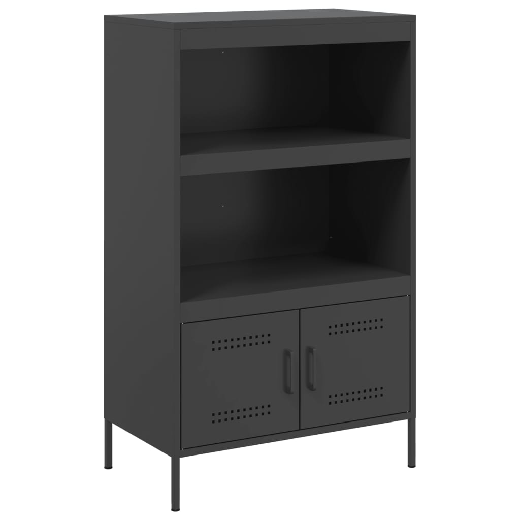 vidaXL Hoge kast 68x39x113 cm staal zwart