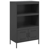 vidaXL Hoge kast 68x39x113 cm staal zwart