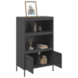 vidaXL Hoge kast 68x39x113 cm staal zwart