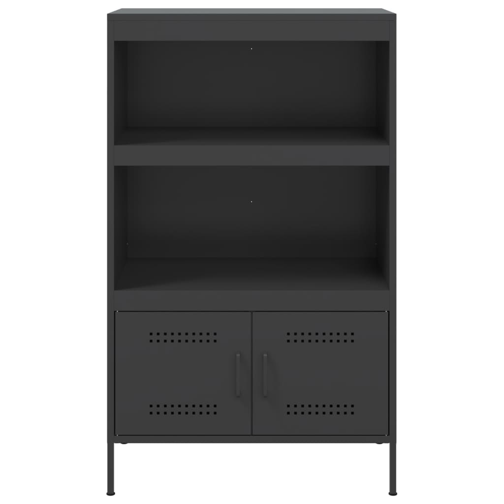 vidaXL Hoge kast 68x39x113 cm staal zwart