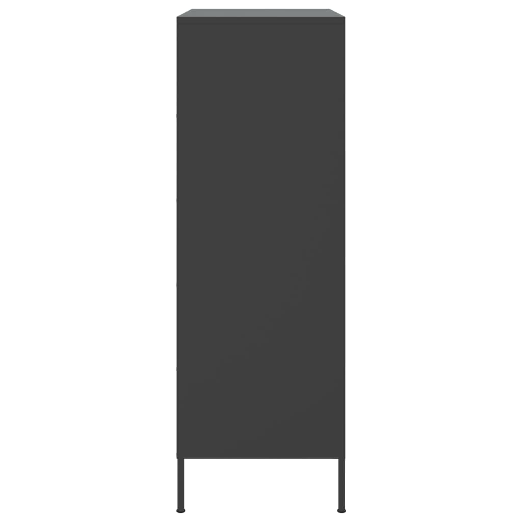 vidaXL Hoge kast 68x39x113 cm staal zwart