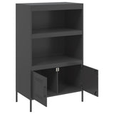 vidaXL Hoge kast 68x39x113 cm staal zwart