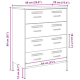 vidaXL Sideboard 68x39x89 cm steel black