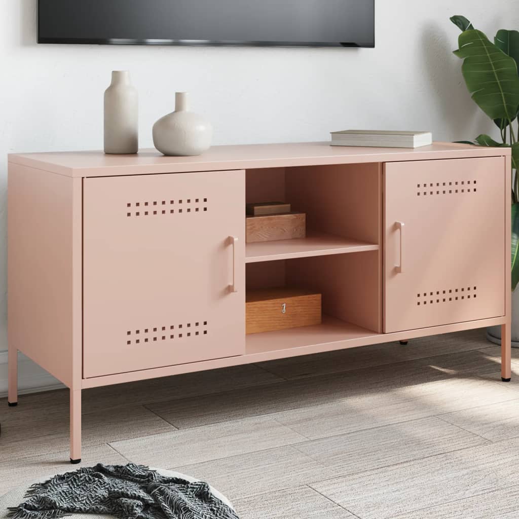 vidaXL Tv-meubel 100,5x39x50,5 cm staal zwart
