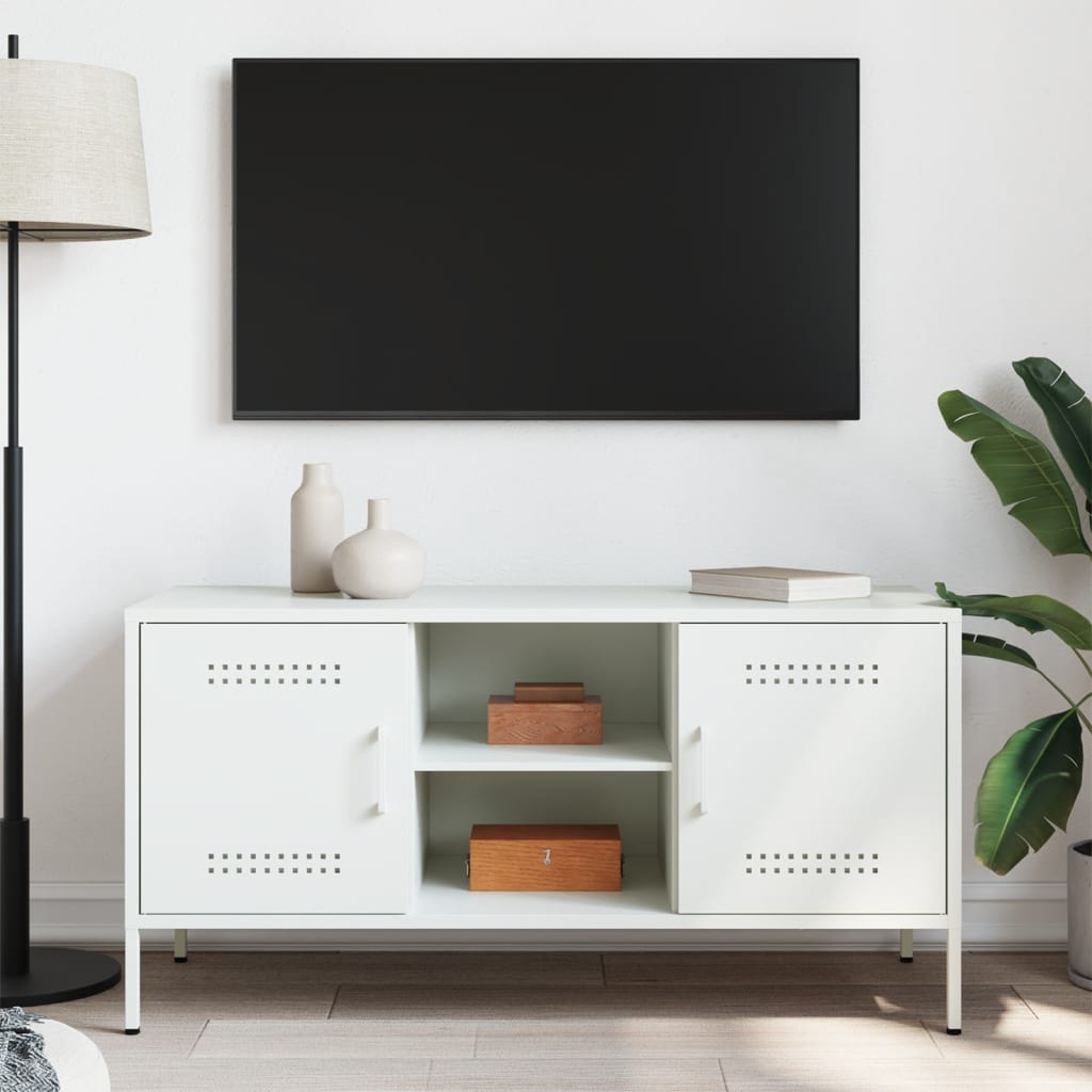vidaXL Tv-meubel 100,5x39x50,5 cm staal zwart