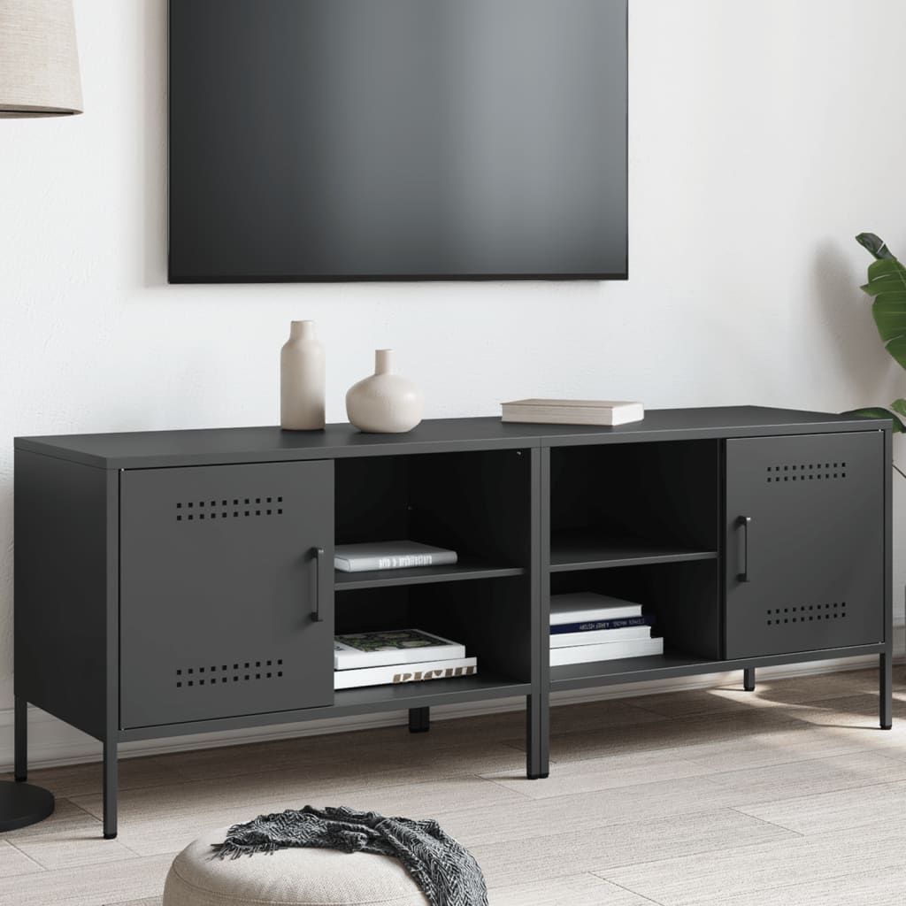 vidaXL Tv-meubel 68x39x50,5 cm staal zwart