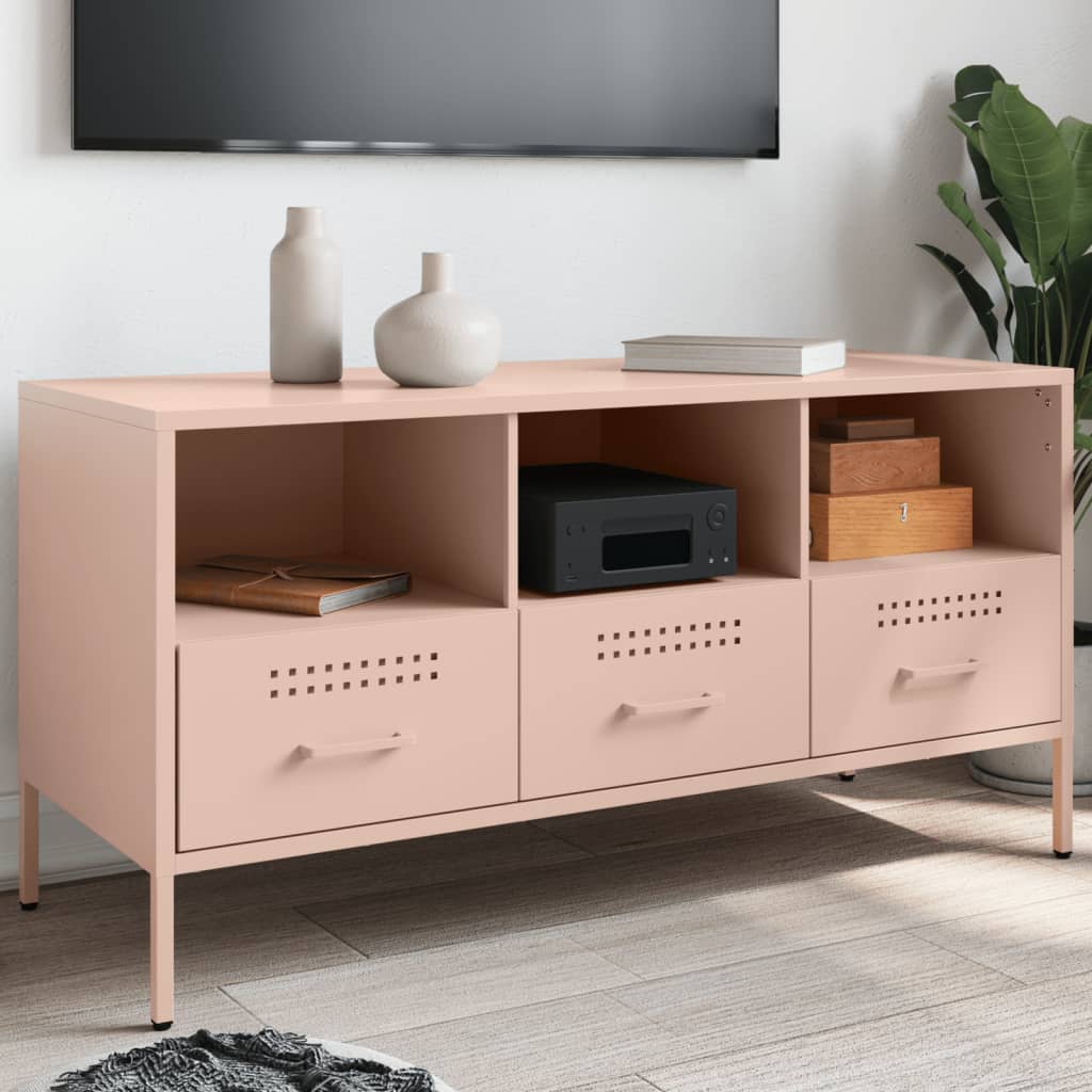 vidaXL Tv-meubel 100,5x39x50,5 cm staal zwart