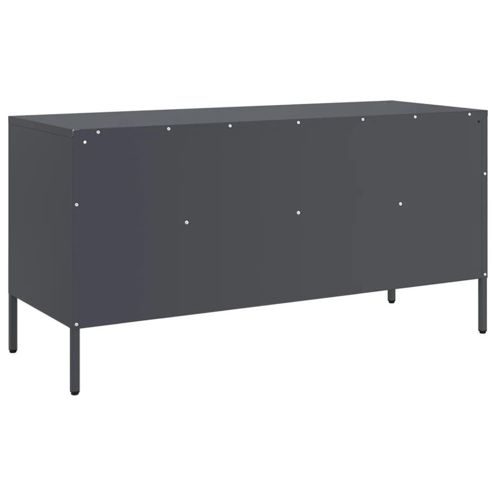 vidaXL Tv-meubel 100,5x39x50,5 cm staal zwart